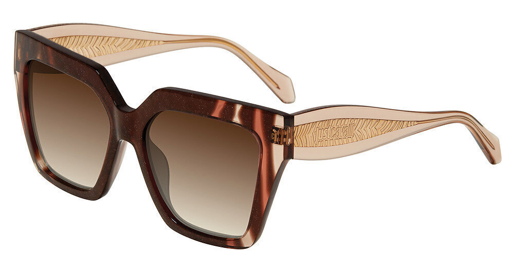 JUST CAVALLI SUN SJC194V Sunglasses BROWN W/GOLD GLITTERY (0AMF) 55mm